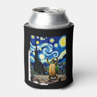 Artistic Turtle Shirt  Starry Night Turtle (1) Can Cooler