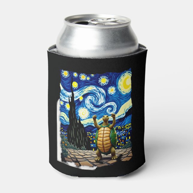 Artistic Turtle Shirt  Starry Night Turtle (1) Can Cooler (Can Front)
