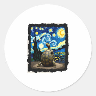 Artistic Turtle Shirt Starry Night Turtle (2) Classic Round Sticker