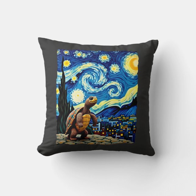 Artistic Turtle Shirt  Starry Night Turtle (2) Cushion (Front)