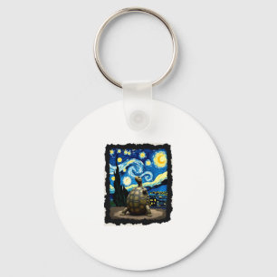 Artistic Turtle Shirt Starry Night Turtle (2) Key Ring