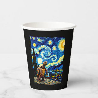 Artistic Turtle Shirt  Starry Night Turtle (2) Paper Cups