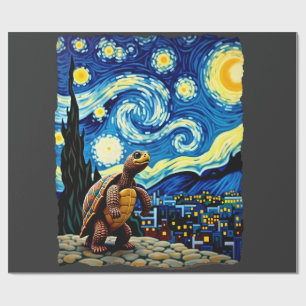 Artistic Turtle Shirt Starry Night Turtle (2) Wrapping Paper