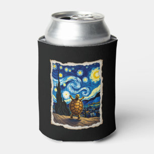 Artistic Turtle Shirt  Starry Night Turtle (3) Can Cooler