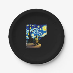 Artistic Turtle Shirt  Starry Night Turtle (4) Paper Plate