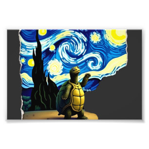 Artistic Turtle Shirt Starry Night Turtle (4) Photo Print