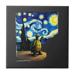 Artistic Turtle Shirt Starry Night Turtle (4) Tile