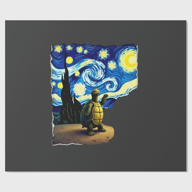 Artistic Turtle Shirt  Starry Night Turtle (4) Wrapping Paper (Flat)
