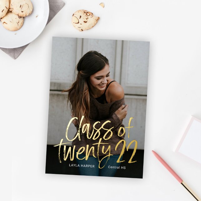 Artistic Type Foil Graduation Announcement Invite (Creator Uploaded)