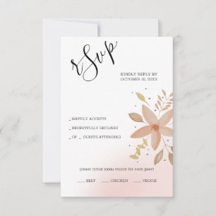 Artistic Unique Terracotta Floral Watercolor RSVP Card