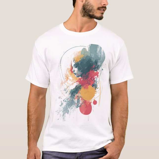 Artistic Unisex T-Shirt - Vibrant Abstract Design  (Front)