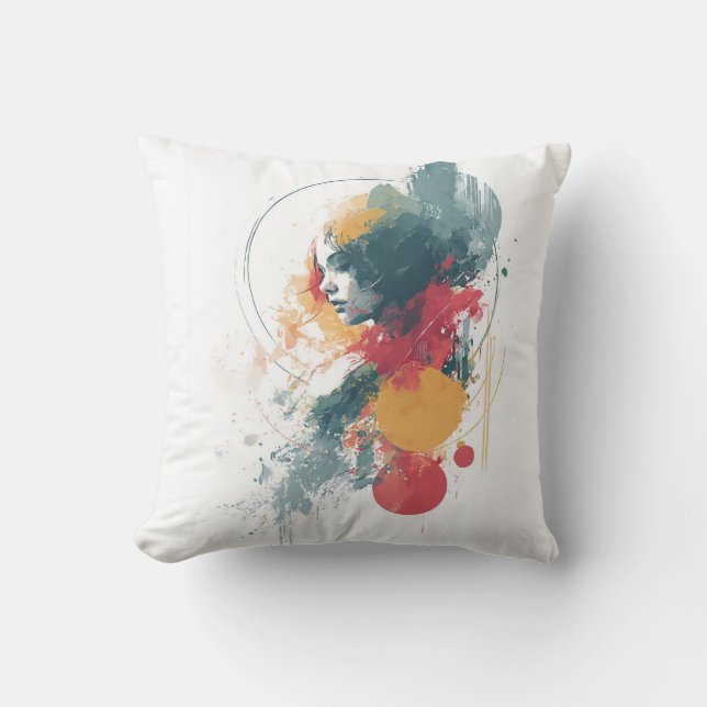 Artistic Unisex T-Shirt - Vibrant Abstract Design  Cushion (Front)