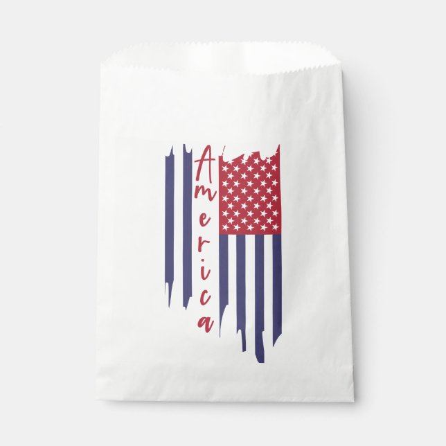 Artistic Vertical American Flag  Favour Bags (Front)