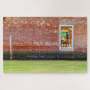 Artistic view of a wall with a door, Venice, Italy Jigsaw Puzzle
