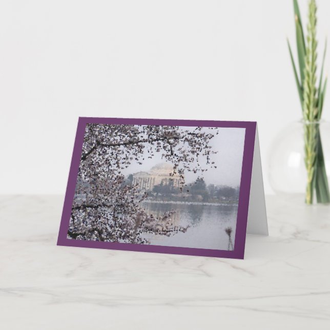 Artistic view of Cherry Blossoms at Tidal Basin Card (Front)