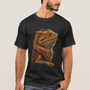 Artistic Vintage Bearded Dragon Minimalist Beardie T-Shirt