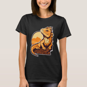 Artistic Vintage Bearded Dragon Minimalist Beardie T-Shirt