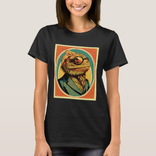 Artistic Vintage Bearded Dragon Sunglasses & Suit  T-Shirt