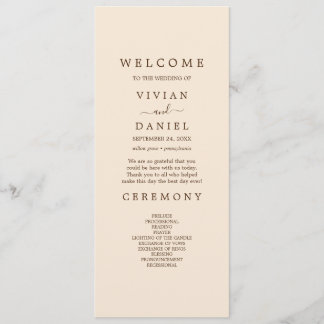 Artistic vintage floral weeding pink programme