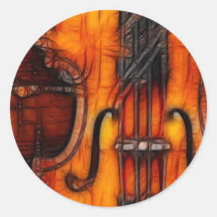 Artistic Violin Classic Round Sticker