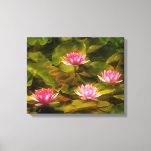 Artistic water lilies, California Canvas Print