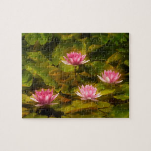 Artistic water lilies, California Jigsaw Puzzle