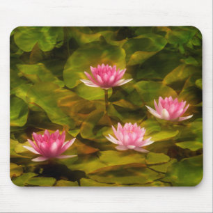 Artistic water lilies, California Mouse Mat