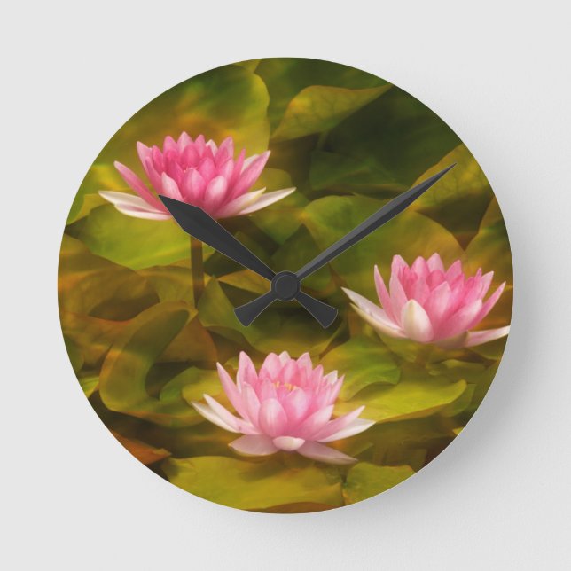 Artistic water lilies, California Round Clock (Front)