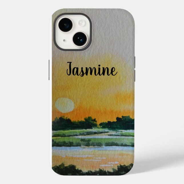 artistic watercolor art scenery sunrise Case-Mate  iPhone Case (Back)