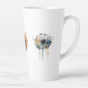 Artistic Watercolor Dandelion Series Colourful Latte Mug