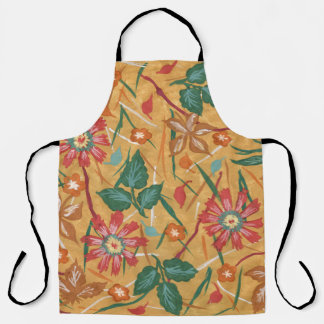 Artistic Watercolor Flowers: Colourful Background. Apron