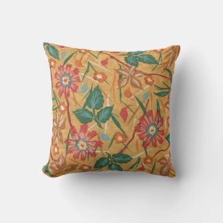 Artistic Watercolor Flowers: Colourful Background. Cushion