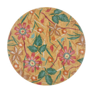 Artistic Watercolor Flowers: Colourful Background. Cutting Board