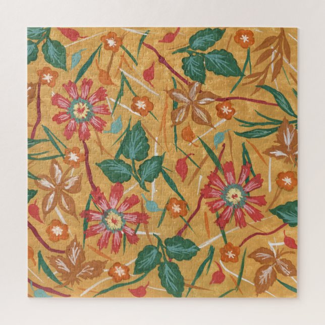 Artistic Watercolor Flowers: Colourful Background. Jigsaw Puzzle (Vertical)