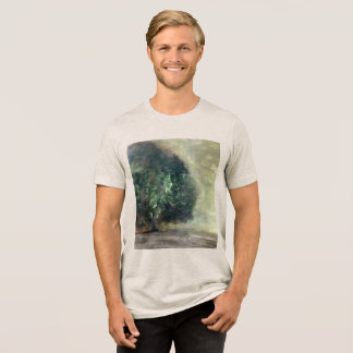  Artistic Watercolor Forest Tree Painting Tri-Blend Shirt