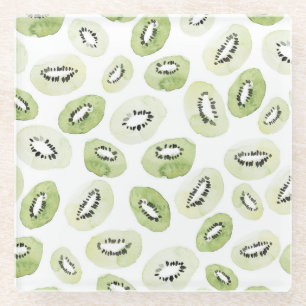 Artistic Watercolor: Hand-Drawn Seamless Design Glass Coaster