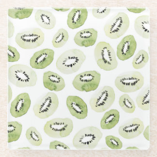 Artistic Watercolor: Hand-Drawn Seamless Design Glass Coaster