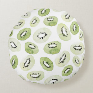 Artistic Watercolor: Hand-Drawn Seamless Design Round Cushion