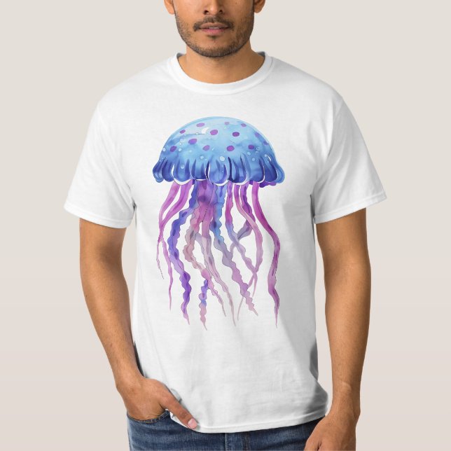 Artistic Watercolor Jellyfish T-Shirt (Front)