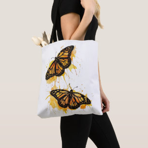 Artistic Watercolor Monarch Butterfly Nature Art Tote Bag