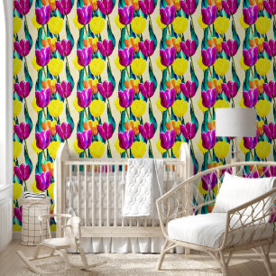 Artistic watercolor painting of tulips Purple Cute Wallpaper