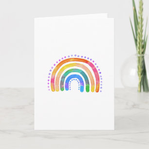 Artistic Watercolor Rainbow Doodle Card