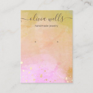 Artistic Watercolor Script Earring Display  Business Card