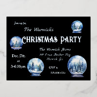 Artistic Watercolor Snowglobes Winter Party