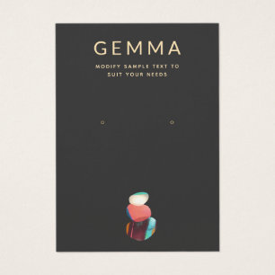 Artistic Watercolor Stones Earring Display Card