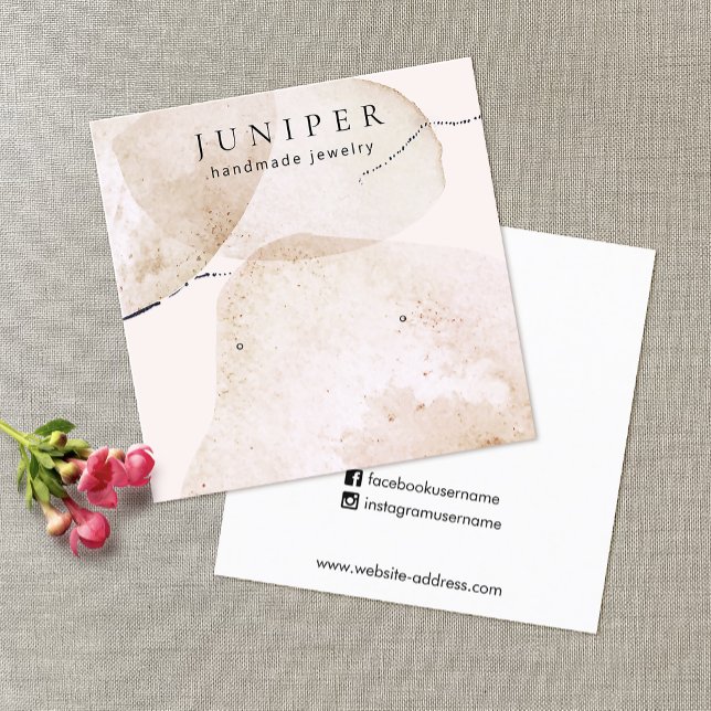 Artistic Watercolor Stud Earring Jewellery Display Square Business Card (Creator Uploaded)