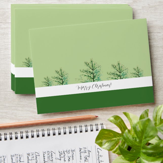 Artistic Watercolor Tree Personalised Envelope (Stacked)