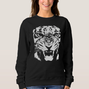 Artistic White Tiger Face Vector Sweatshirt