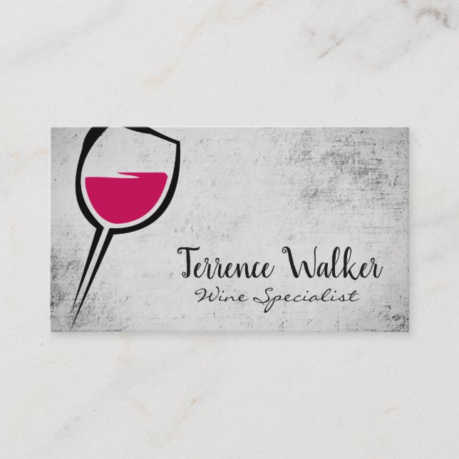 Artistic Wine Glass | Textured Background  Business Card (Front)