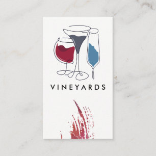 Artistic Wine Glasses Drawings   Creative  Business Card